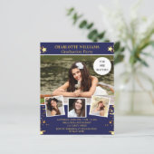 Marine blauwe sterren foto afstuderen partij uitno (Staand voorkant)