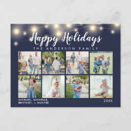 Marine Blauwe String Lights Foto Collage Vakantie Briefkaart