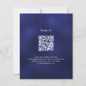 Marine blauwe witte rozen kant QR bruiloft uitnodi (Achterkant)