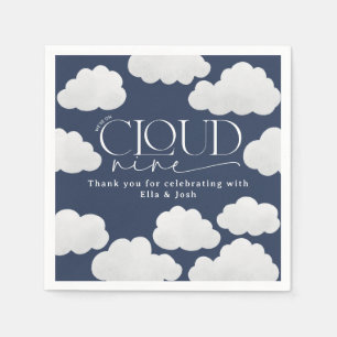 Marine blauwe wolk negen douche modern stijlvol servet
