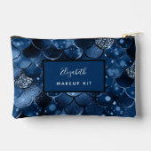 Marine blauwe zeemeermin schalen naam etui (Achterkant)