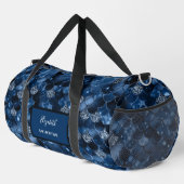 Marine blauwe zeemeermin schalen naam plunjezak (Rechterhoek)