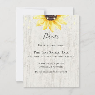 Marine Blauwe Zonnebloem en verlichting Rustieke b Kaart