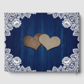 Marine Blauwe Zonnebloem Watering Kan Hout Lace We Gastenboek (Achterkant)