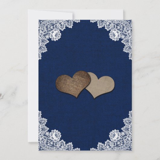 Marine Blauwe Zonnebloem Watering Kan Lace Wedding Kaart (Achterkant)