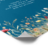 Marine Blíj Boho Wildflower Bruiloft Open Bar Poster (Hoek)