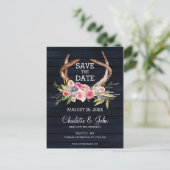 Marine bloeiende gewei land chique bruiloft aankondigingskaart (Staand voorkant)