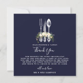 marine bloem bruiloft dank je wel receptiekaart kaart (Voorkant)