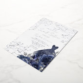 Marine Bloem & Jurk Zoete 16 Zilveren Blad Folie Uitnodiging (Gedraaid)