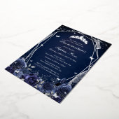 Marine Bloem Tiara Zilver Quinceanera  Folie Uitnodiging (Gedraaid)