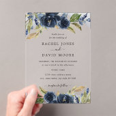 Marine Bloemblad Clear Acryl Huwelijksuitnodiging Acryl Uitnodigingen (Insitu (Draagbaar))