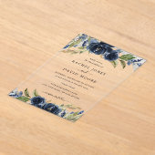 Marine Bloemblad Clear Acryl Huwelijksuitnodiging Uitnodigingen (Laagn)