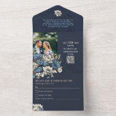 Marine Bloemen Alles in één Uitnodiging (Binnen)