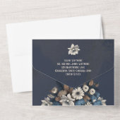 Marine Bloemen Alles in één Uitnodiging (Achterkant)