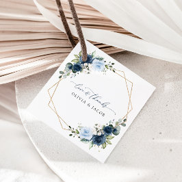 Marine Bloemen, Blauwe Bloemen, Boho, Bloemen brui Bedankjes Labels