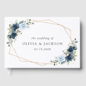 Marine Bloemen, Blauwe Bloemen, Boho, Bloemen brui Gastenboek (Voorkant)