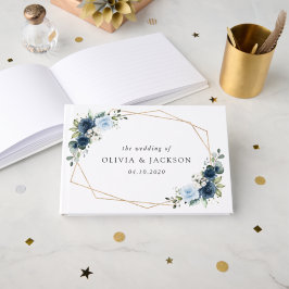 Marine Bloemen, Blauwe Bloemen, Boho, Bloemen brui Gastenboek