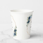 Marine Bloemen, Blauwe Bloemen, Boho, Bloemen brui Papieren Bekers (Rechts)