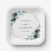 Marine Bloemen, Blauwe Bloemen, Boho, Bloemen brui Papieren Bordje (Voorkant)