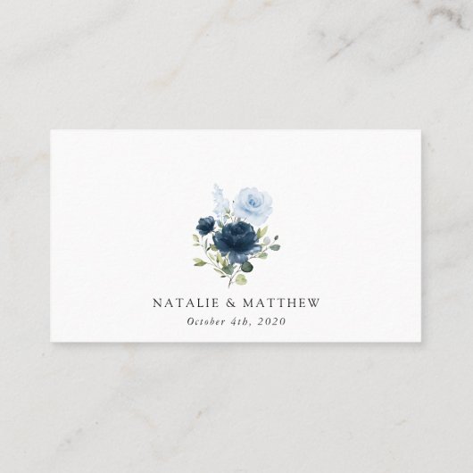 Marine Bloemen, Blauwe Bloemen, Boho, Bloemen brui Plaatskaartje (Achterkant)