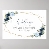 Marine Bloemen, Blauwe Bloemen, Boho, Huwelijk Wel Poster (Voorkant)