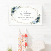 Marine Bloemen, Blauwe Bloemen, Boho, Huwelijk Wel Spandoek (Insitu)