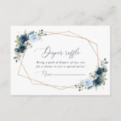 Marine Bloemen, Blauwe Bloemen, Boho, Luier Raffle Informatiekaartje (Voorkant)