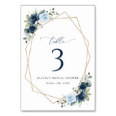 Marine bloemen, blauwe bloemen, Boho, tafelnummers (Achterkant)