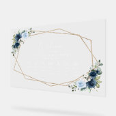 Marine Bloemen, Blauwe Bloemen, Boho, Trouwtijdlij Acryl Bord (Hoek)