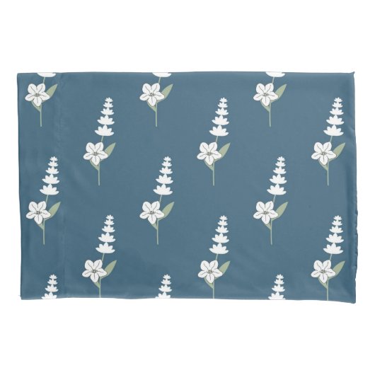 Marine Bloemen Boheems Botanisch Patroon Kussensloop (Voorkant)