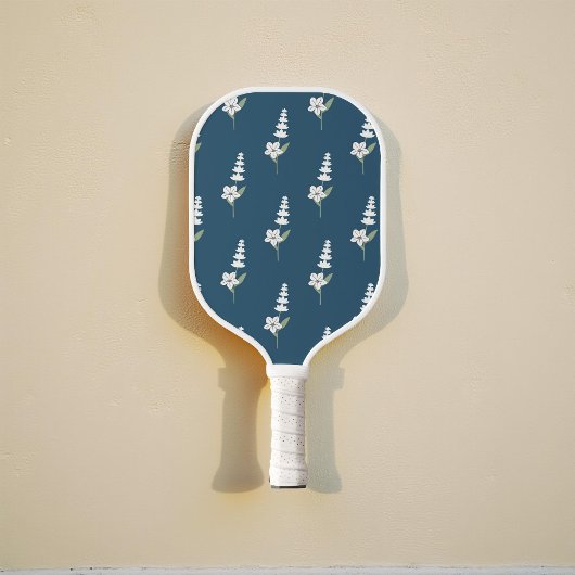 Marine Bloemen Boheems Botanisch Patroon Pickleball Paddle