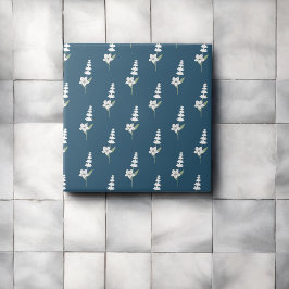 Marine Bloemen Boheems Botanisch Patroon Tegeltje