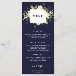 Marine Bloemen Boho Wedding Menu Kaarten