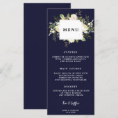 Marine Bloemen Boho Wedding Menu Kaarten (Voorkant / Achterkant)