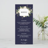 Marine Bloemen Boho Wedding Menu Kaarten (Staand voorkant)