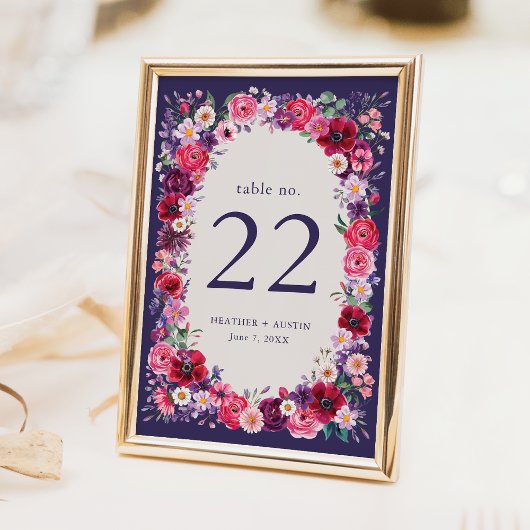 Marine Bloemen Bruiloft Kaart