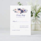 Marine Bloemen Bruiloft RSVP (Staand voorkant)