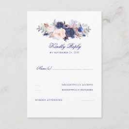 Marine Bloemen Bruiloft RSVP Kaartje