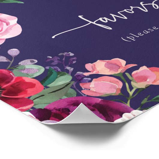 Marine Bloemen Favorieten Trouwen Poster (Hoek)