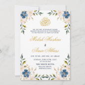 Marine Bloemen Goud Moslim Islamitische Arabische  Kaart (Voorkant)