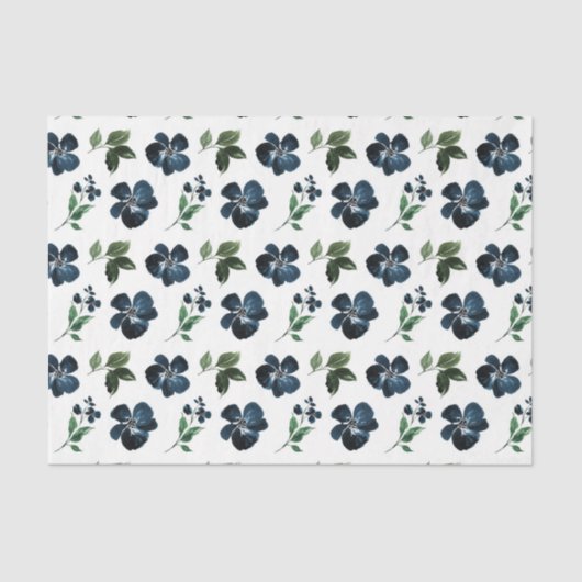 Marine bloemen met groene bladeren tissuepapier (Voorkant)