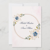 Marine Bloemen Moslim Islamitische Nikah Arabisch Kaart (Achterkant)