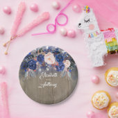 Marine Bloemen Rustieke Bruiloft Papieren Bordje (Feest)