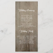 Marine Bloemen Rustieke Bruiloft Programma's (Achterkant)