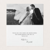 marine bloemengoud script foto gevouwen dank u kaart (Binnenkant ongevouwen)