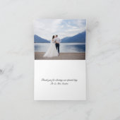 Marine bloemenschildering in waterverf trouwfoto bedankkaart (Binnen)