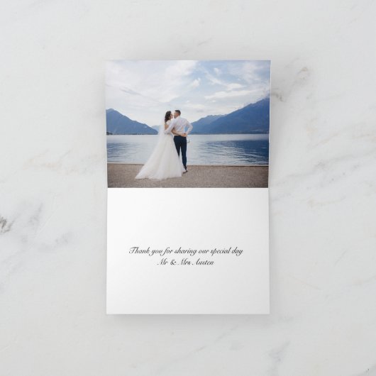 Marine bloemenschildering in waterverf trouwfoto bedankkaart (Binnen)