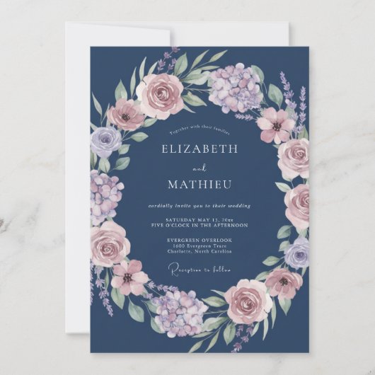 Marine Bloemensling Romance Trouwen Kaart (Voorkant)