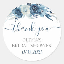 Marine bloemige bruiloftsshower favor stickers
