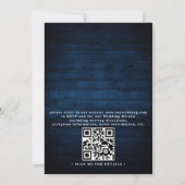 Marine Bloemige Rustieke Slingerlicht QR Code Brui Kaart (Achterkant)